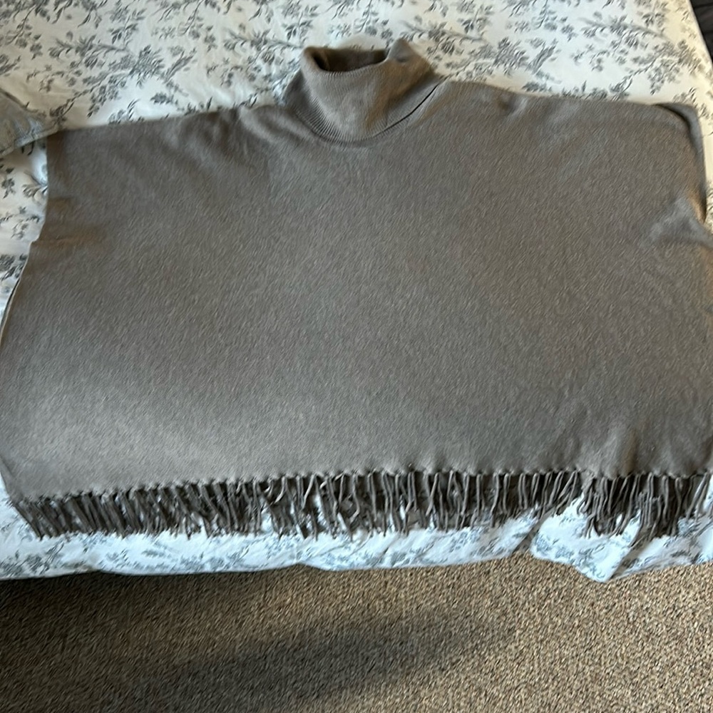 Beige One Size Fits All Poncho